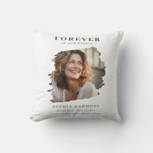 Elegant für immer in unseren Herzen Foto-Gedenkkis Kissen