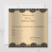 ELEGANT FUSHIA Sepia LACE JUNGGESELINNEN-ABSCHIED Einladung (Rückseite)