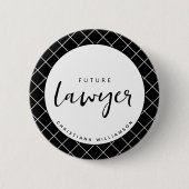 Elegant Future Lawyer Karo Pattern Personalisiert Button (Vorderseite)