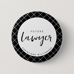 Elegant Future Lawyer Karo Pattern Personalisiert Button