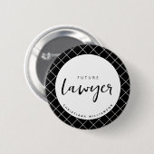 Elegant Future Lawyer Karo Pattern Personalisiert Button (Vorne & Hinten)