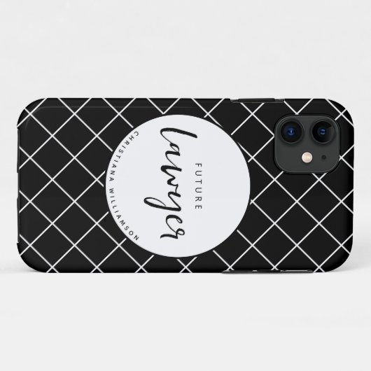 Elegant Future Lawyer Karo Pattern Personalisiert Case-Mate iPhone Hülle (Rückseite (Horizontal))