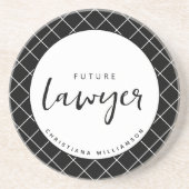 Elegant Future Lawyer Karo Pattern Personalisiert Getränkeuntersetzer (Vorne)