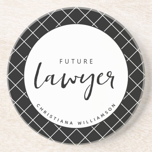 Elegant Future Lawyer Karo Pattern Personalisiert Getränkeuntersetzer (Vorne)