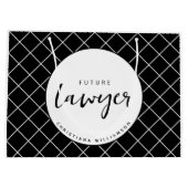 Elegant Future Lawyer Karo Pattern Personalisiert Große Geschenktüte (Rückseite)