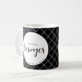 Elegant Future Lawyer Karo Pattern Personalisiert Kaffeetasse (Vorderseite Links)