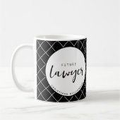 Elegant Future Lawyer Karo Pattern Personalisiert Kaffeetasse (Links)