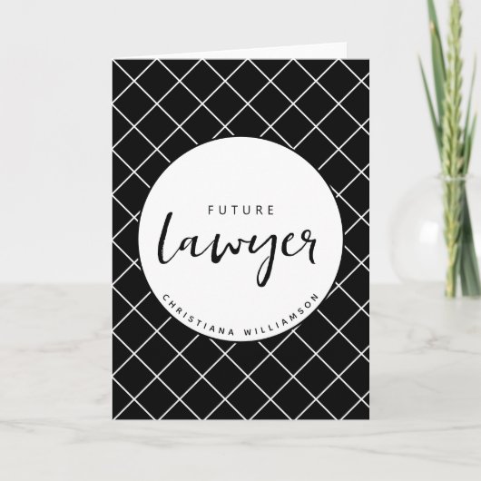 Elegant Future Lawyer Karo Pattern Personalisiert Karte (Vorderseite)