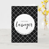 Elegant Future Lawyer Karo Pattern Personalisiert Karte (Gelbe Blume)