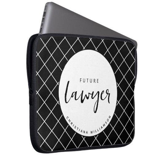 Elegant Future Lawyer Karo Pattern Personalisiert Laptopschutzhülle (Vorne Rechts)