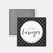 Elegant Future Lawyer Karo Pattern Personalisiert Magnet (Vorderseite/Rückseite)