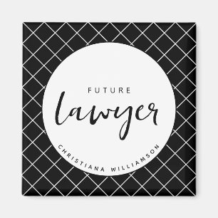 Elegant Future Lawyer Karo Pattern Personalisiert Magnet