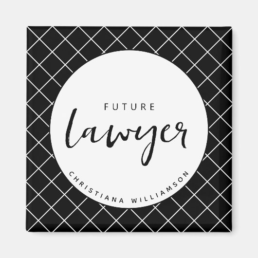 Elegant Future Lawyer Karo Pattern Personalisiert Magnet (Vorne)
