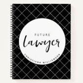 Elegant Future Lawyer Karo Pattern Personalisiert Notizblock (Vorderseite)