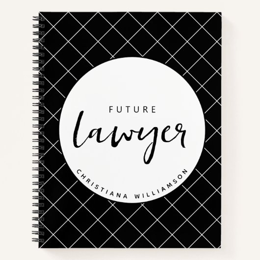 Elegant Future Lawyer Karo Pattern Personalisiert Notizblock (Vorderseite)