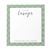 Elegant Future Lawyer Karo Pattern Personalisiert Notizblock (Vorderseite)