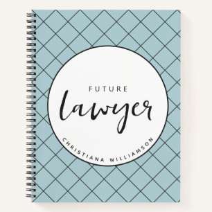 Elegant Future Lawyer Karo Pattern Personalisiert Notizblock