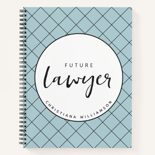 Elegant Future Lawyer Karo Pattern Personalisiert Notizblock (Vorderseite)