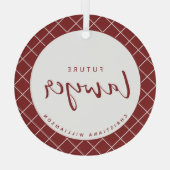 Elegant Future Lawyer Karo Pattern Personalisiert Ornament Aus Glas (Rückseite)