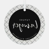 Elegant Future Lawyer Karo Pattern Personalisiert Ornament Aus Glas (Rückseite)