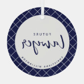 Elegant Future Lawyer Karo Pattern Personalisiert Ornament Aus Glas (Rückseite)
