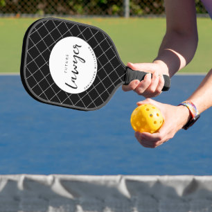 Elegant Future Lawyer Karo Pattern Personalisiert Pickleball Schläger