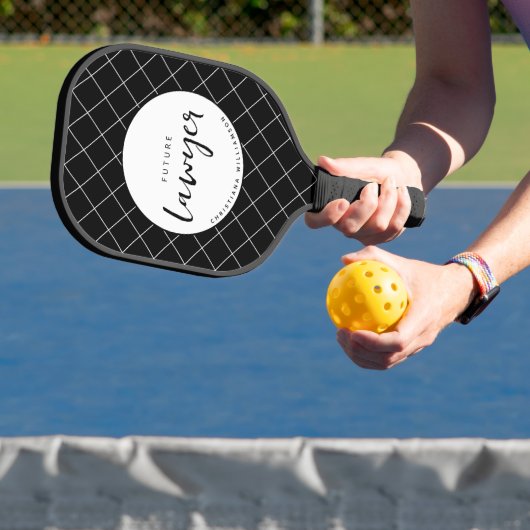 Elegant Future Lawyer Karo Pattern Personalisiert Pickleball Schläger (InSitu)