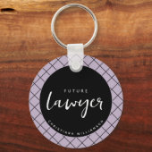 Elegant Future Lawyer Karo Pattern Personalisiert Schlüsselanhänger (Rückseite)