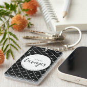 Elegant Future Lawyer Karo Pattern Personalisiert Schlüsselanhänger (Vorderseite rechts)