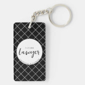 Elegant Future Lawyer Karo Pattern Personalisiert Schlüsselanhänger (Rückseite)