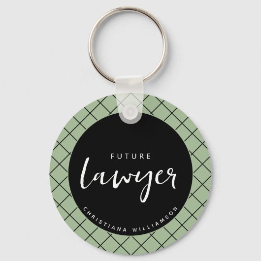 Elegant Future Lawyer Karo Pattern Personalisiert Schlüsselanhänger (Vorderseite)