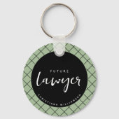 Elegant Future Lawyer Karo Pattern Personalisiert Schlüsselanhänger (Rückseite)