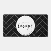 Elegant Future Lawyer Karo Pattern Personalisiert Schreibtischunterlage (Vorderseite)