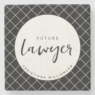 Elegant Future Lawyer Karo Pattern Personalisiert Steinuntersetzer