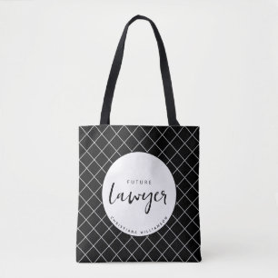Elegant Future Lawyer Karo Pattern Personalisiert Tasche