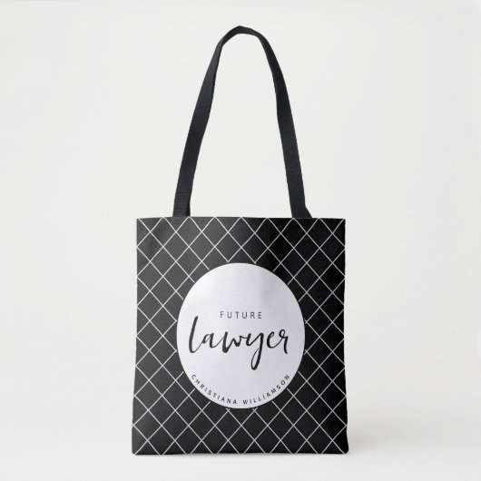 Elegant Future Lawyer Karo Pattern Personalisiert Tasche (Vorderseite)
