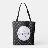 Elegant Future Lawyer Karo Pattern Personalisiert Tasche (Rückseite)