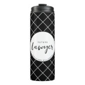 Elegant Future Lawyer Karo Pattern Personalisiert Thermosbecher (Vorderseite)