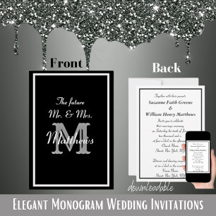 Elegant Future Mr. Monogram Wedding Einladungen