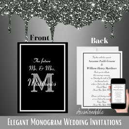Elegant Future Mr. Monogram Wedding Einladungen