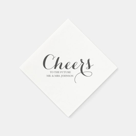 Elegant Future Mr. & Mrs. Name Simple Wedding Serviette (Ecke)