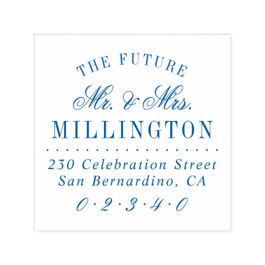 Elegant Future Mr. & Mrs. Wedding Rücksendeadresse Permastempel (Design)
