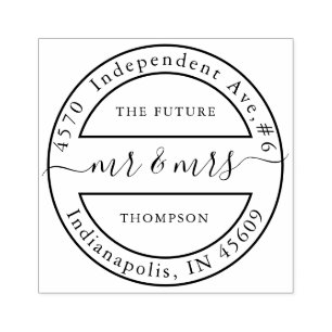 Elegant Future Mr. und Mrs. Calligraphy Typografy Gummistempel