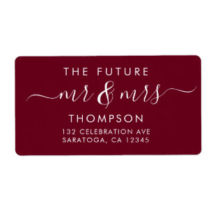 Elegant Future MR und MRS Script Modern Burgund