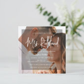 Elegant Future Mrs Black & White Brautparty Einladung (Stehend Vorderseite)