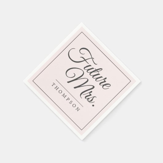 Elegant Future Mrs. Brautparty Blush Pink Paper Serviette (Ecke)