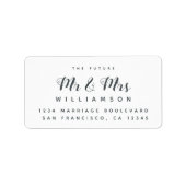 Elegant Future Mrs. Wedding Rücksendeadresse Adressaufkleber (Vorne)