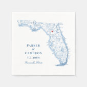 Elegant Gainesville Florida Map Wedding Serviette (Vorderseite)