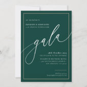 ELEGANT GALA Kalligraphie stilvoll formale dunkelg Einladung (Vorderseite)