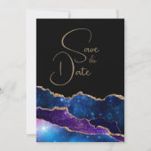 Elegant Galaxy Agate Wedding Save the Date Einladung (Vorderseite)